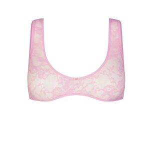 SKIMS stretch lace plunge bralette cotton candy size small